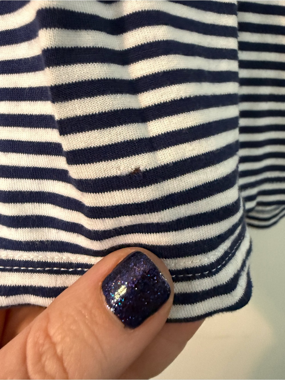 Tommy Bahama Navy and White Striped V-Neck Tee - Picture 5 of 6
